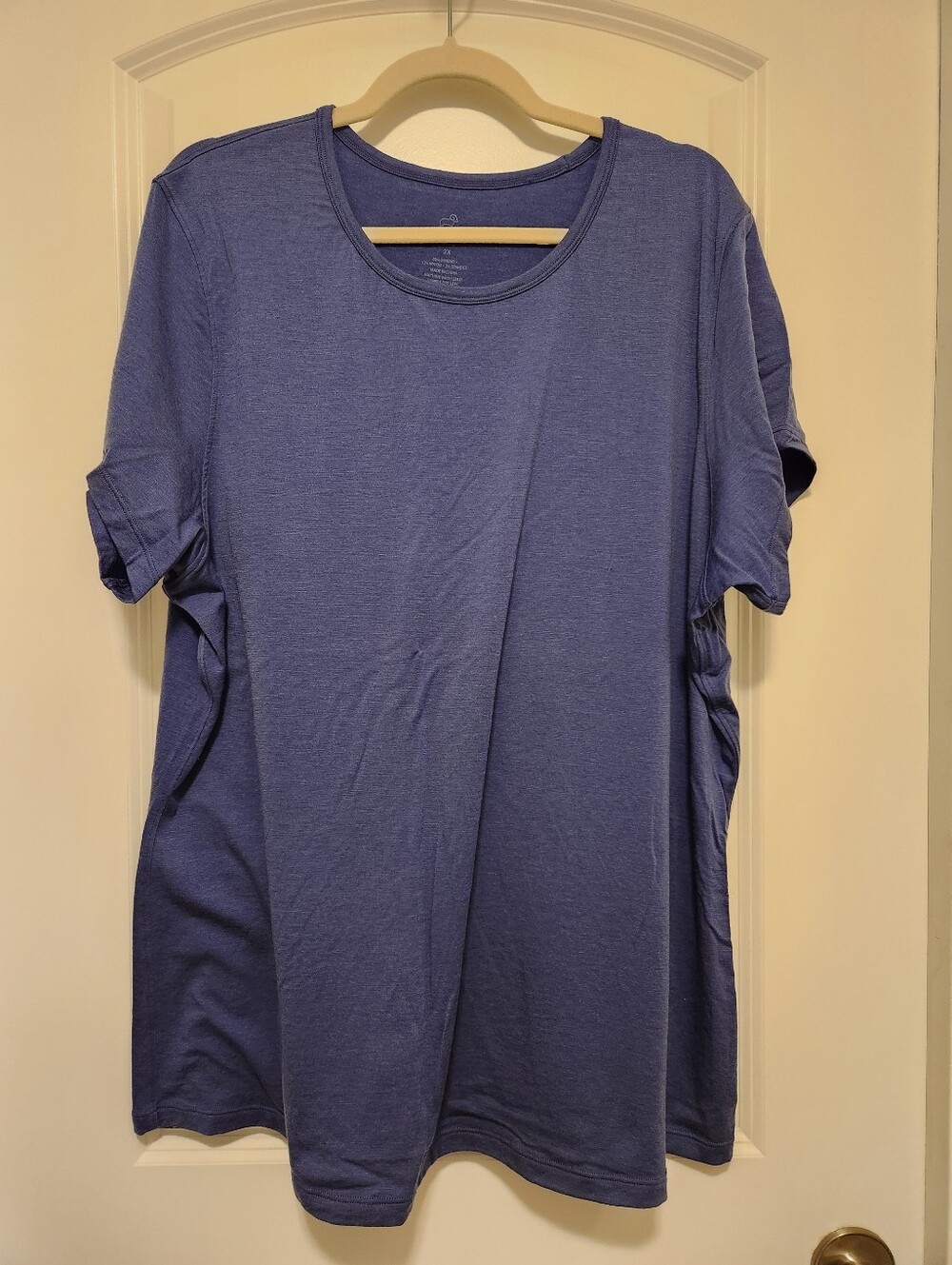 Woolx Merino Addie Crew Neck Tee, Indigo, 2XL